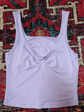 SHEIN Lavender Twist-Front Scoop Tank